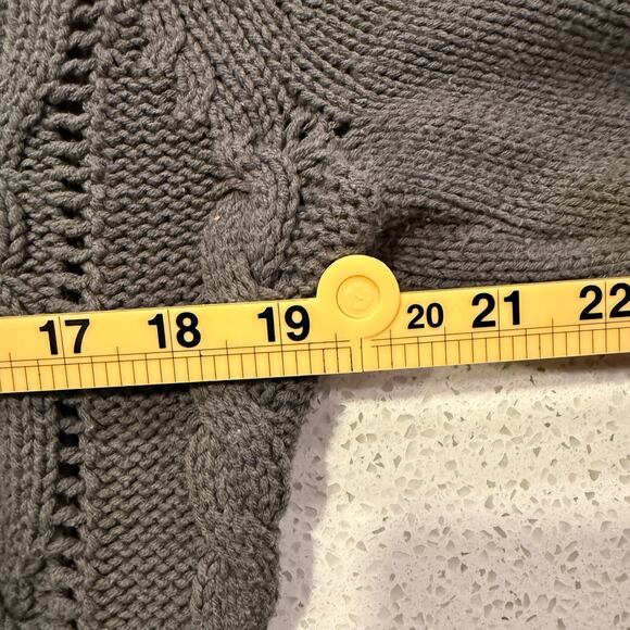 Route 66 Gray Cable Knit Sweater Women Pullover Soft Knit Scoop Neck XL Preppy - Picture 5 of 6